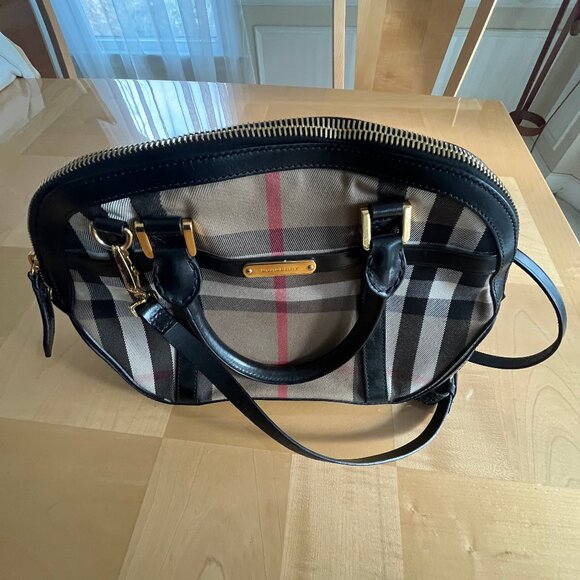 Burberry Banner Handbag/Tote Medium Tan Canvas/Leather - Picture 4 of 11